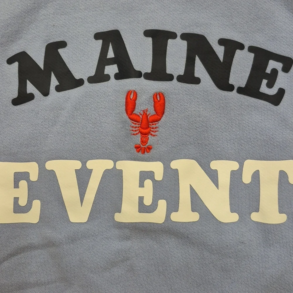 J.CREW Maine Event Sweatshirt S Periwinkle Blue + Red Lobster Pullover